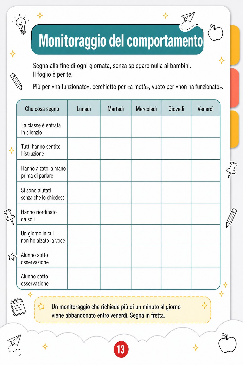 Planner settimanale — pagina 4