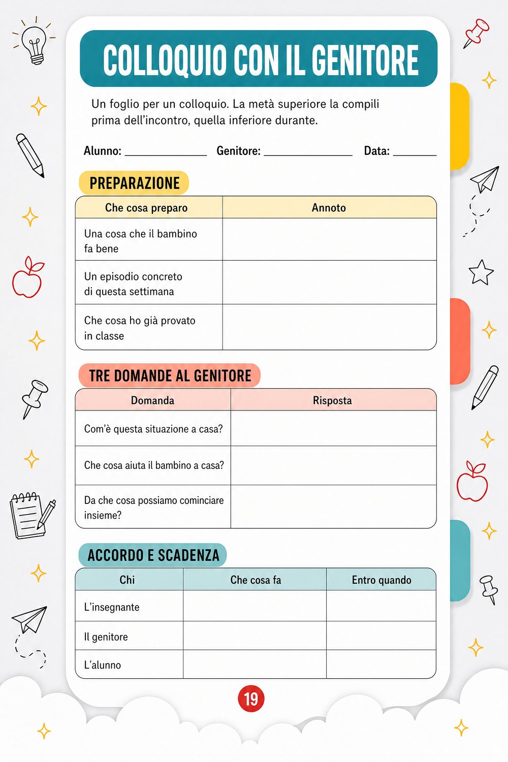 Planner settimanale — pagina 5