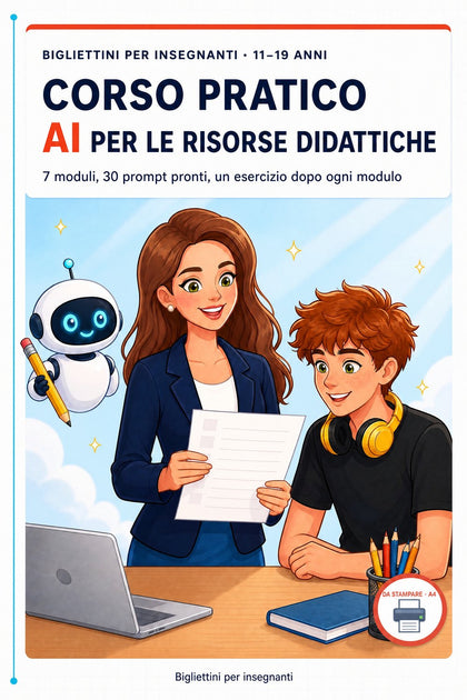 Corso pratico di AI per le risorse didattiche — copertina